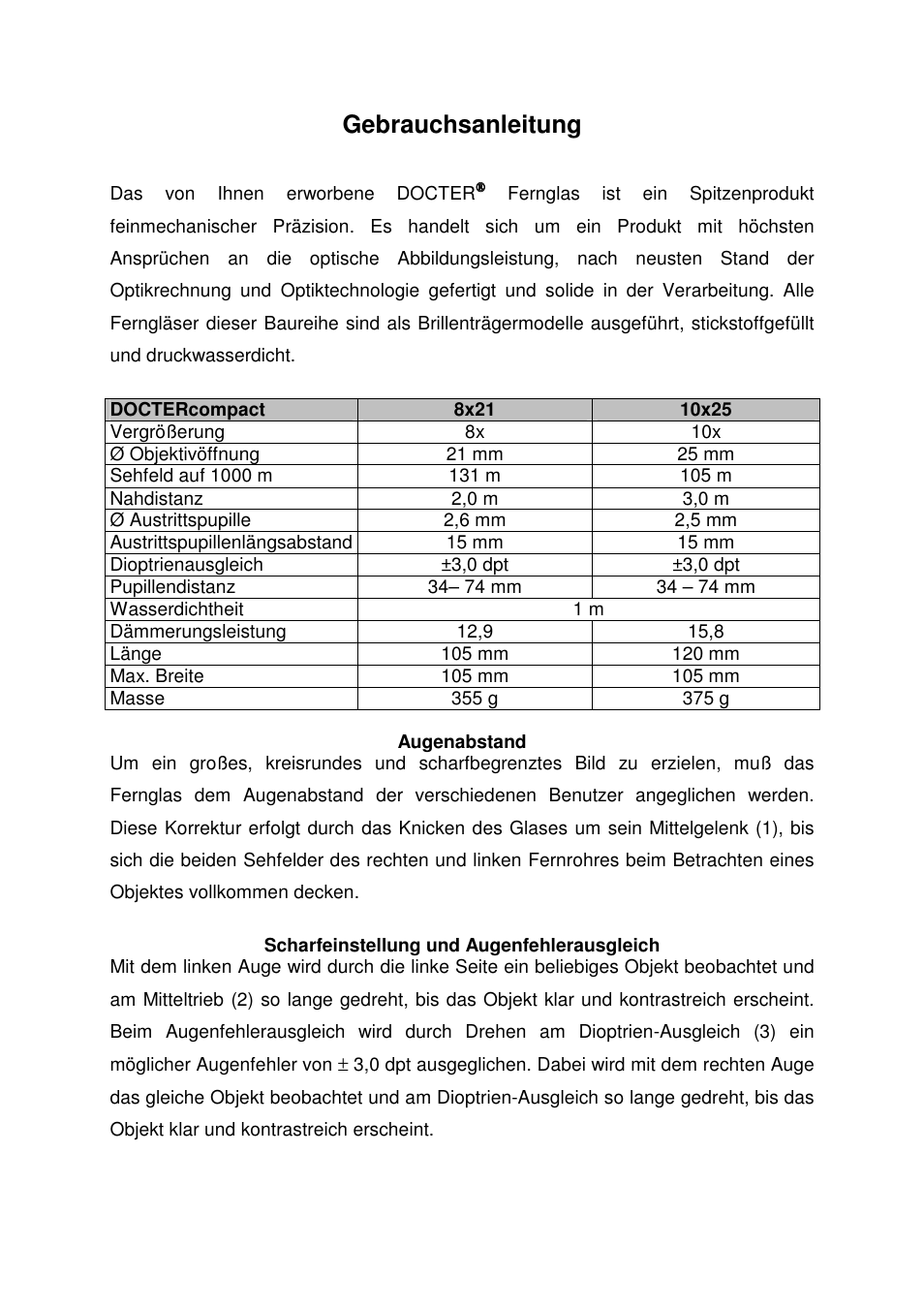 Gebrauchsanleitung | DOCTER DOCTER®compact Series User Manual | Page 4 / 15