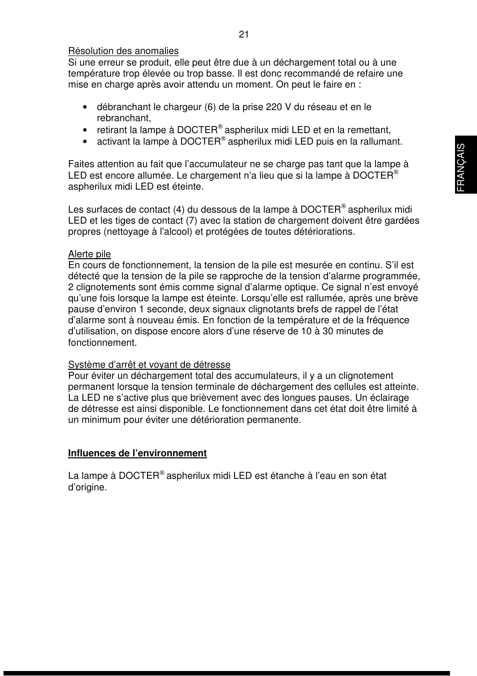 DOCTER DOCTER®aspherilux midi LED User Manual | Page 21 / 42