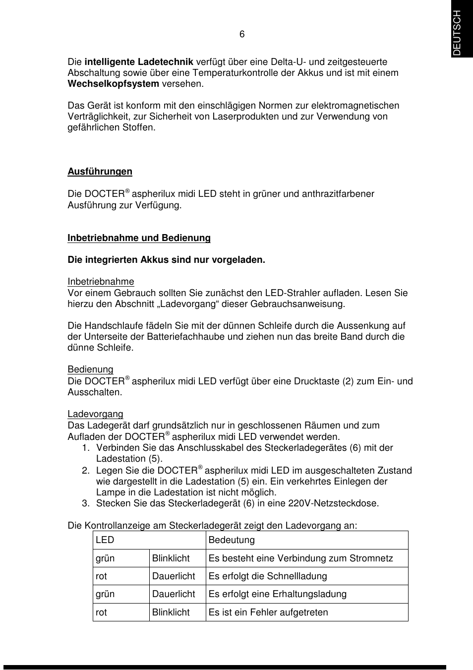 DOCTER DOCTER®aspherilux midi LED User Manual | Page 6 / 42