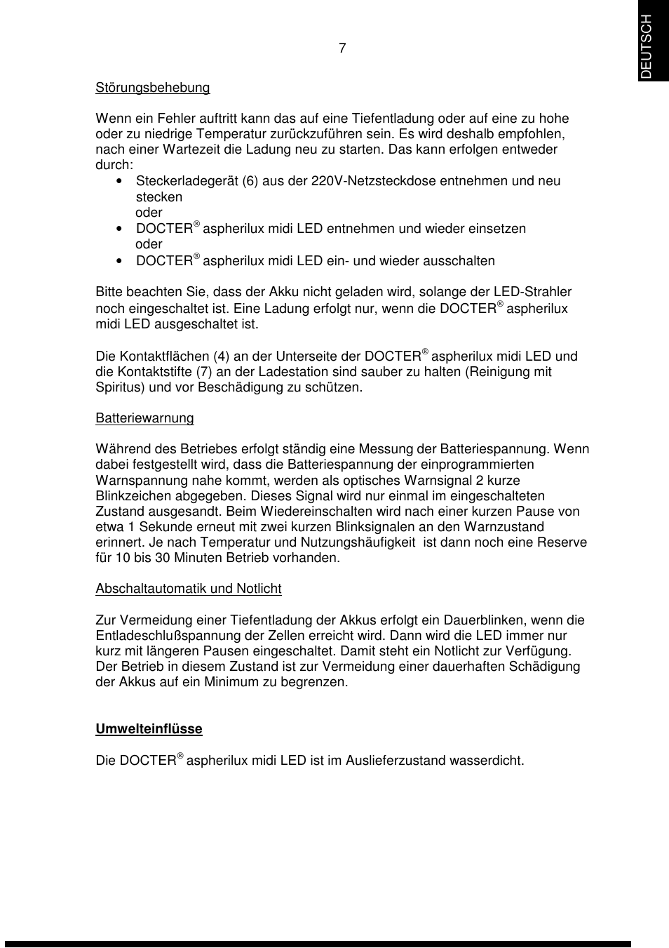 DOCTER DOCTER®aspherilux midi LED User Manual | Page 7 / 42