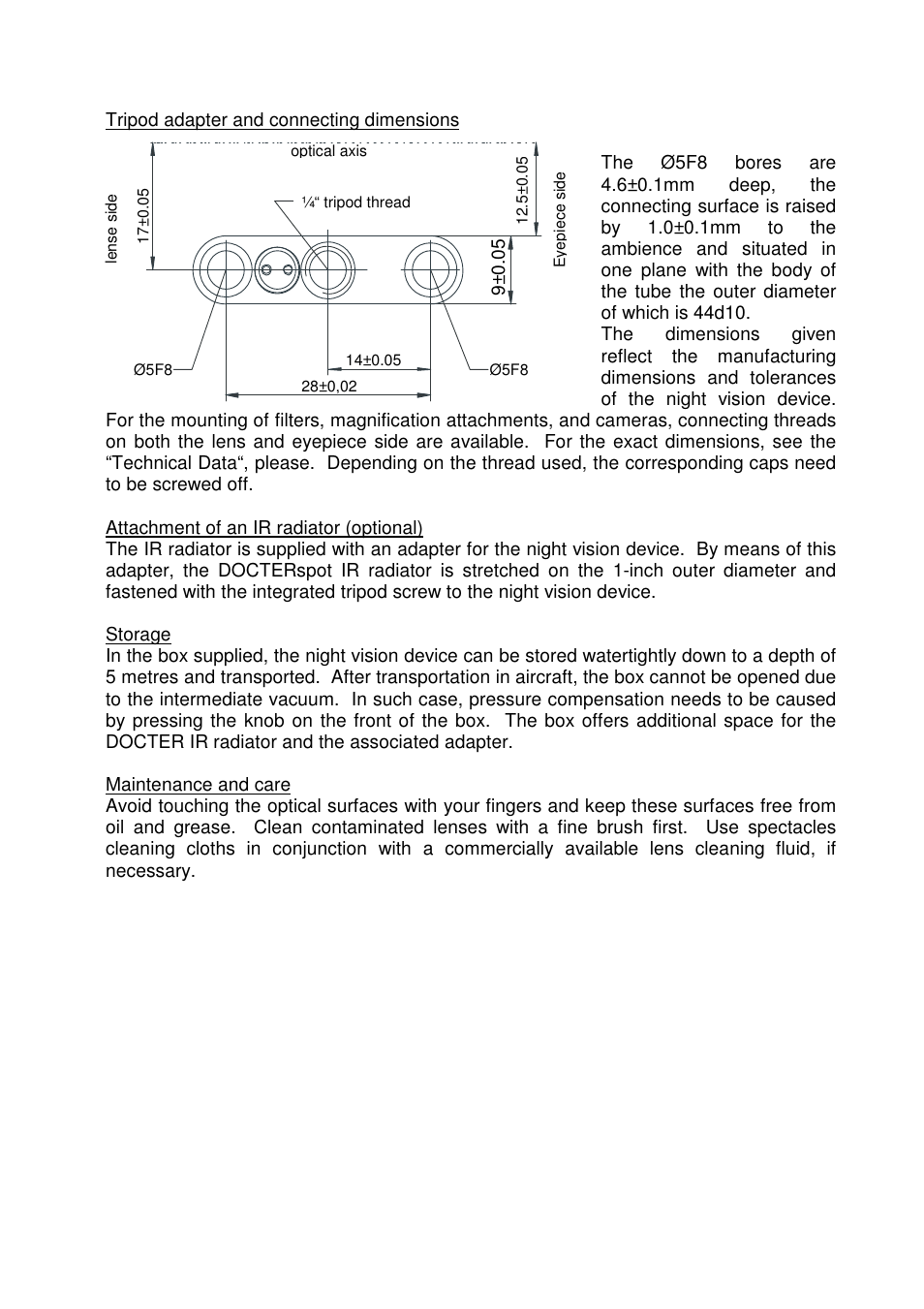 DOCTER DOCTER®nightvision 1x24 User Manual | Page 22 / 54