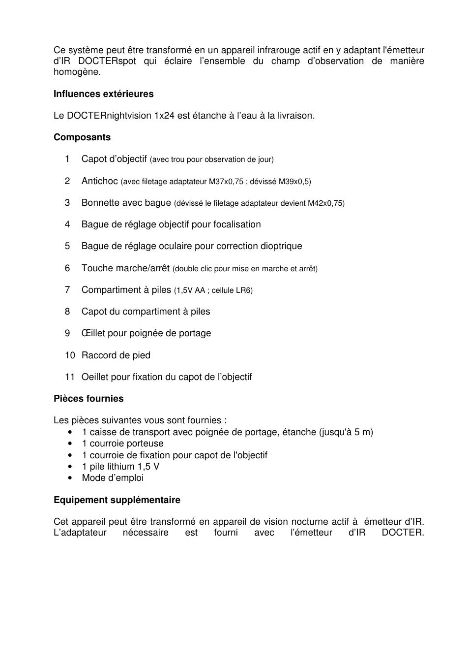 DOCTER DOCTER®nightvision 1x24 User Manual | Page 30 / 54