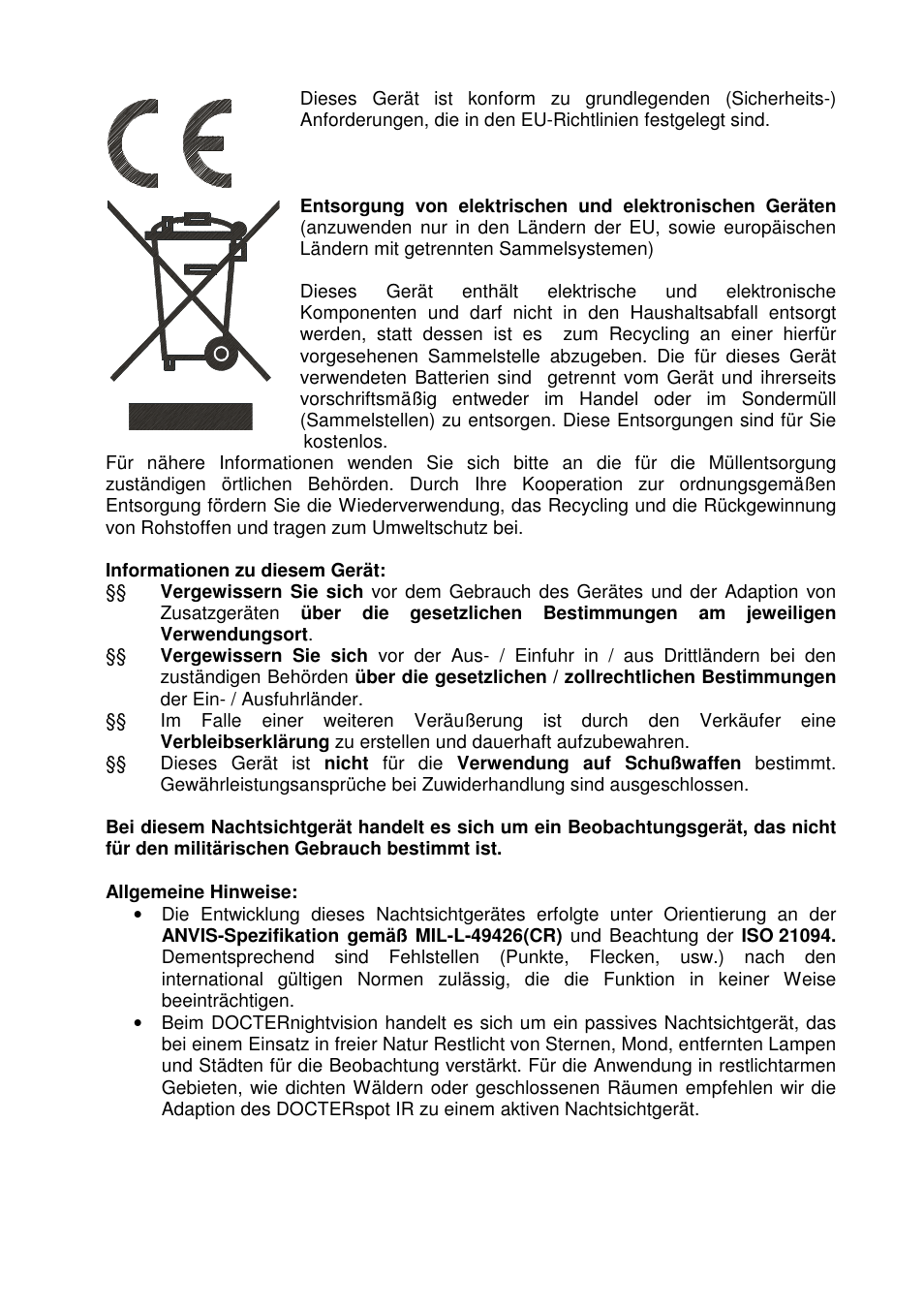 DOCTER DOCTER®nightvision 1x24 User Manual | Page 4 / 54