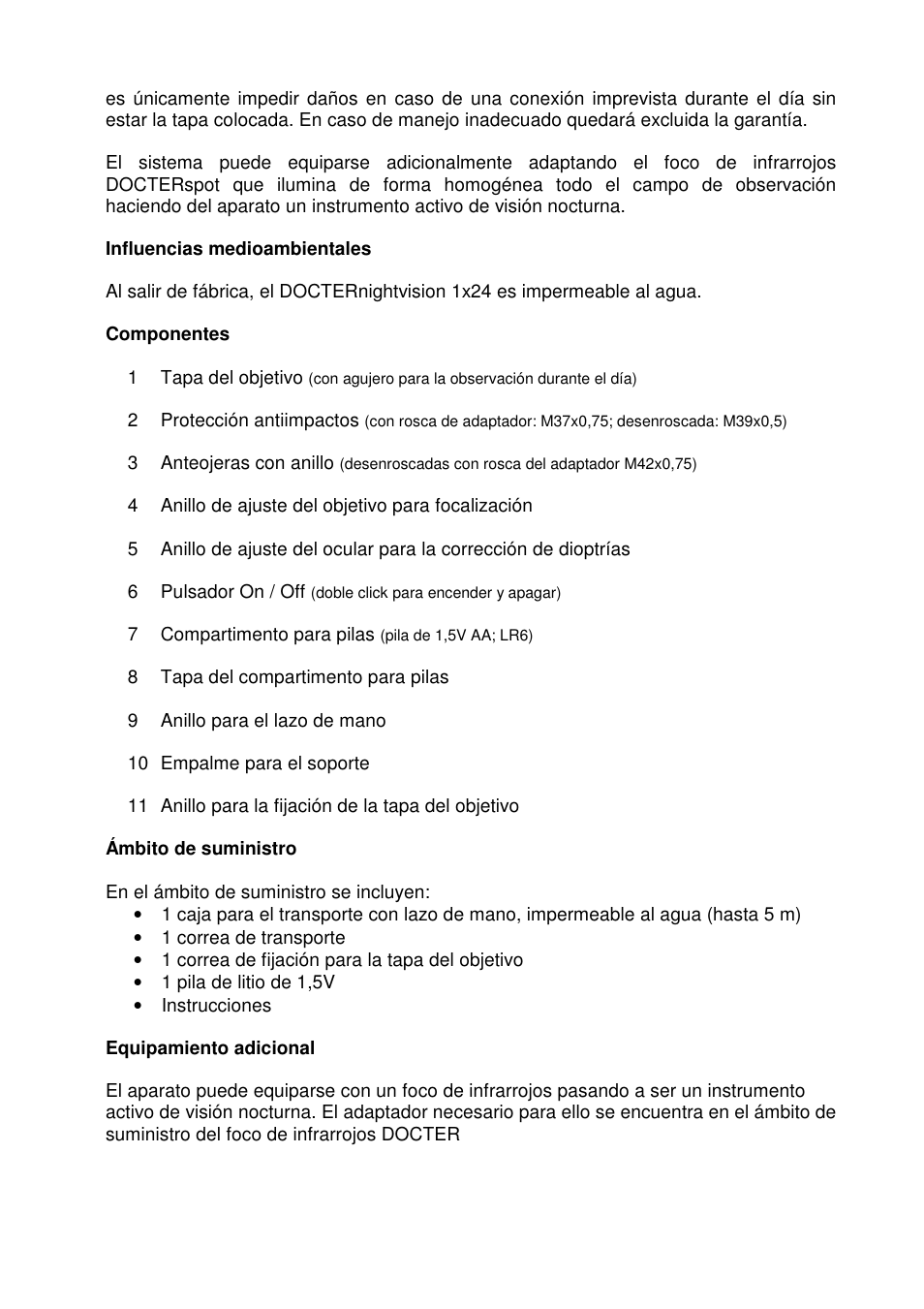 DOCTER DOCTER®nightvision 1x24 User Manual | Page 42 / 54