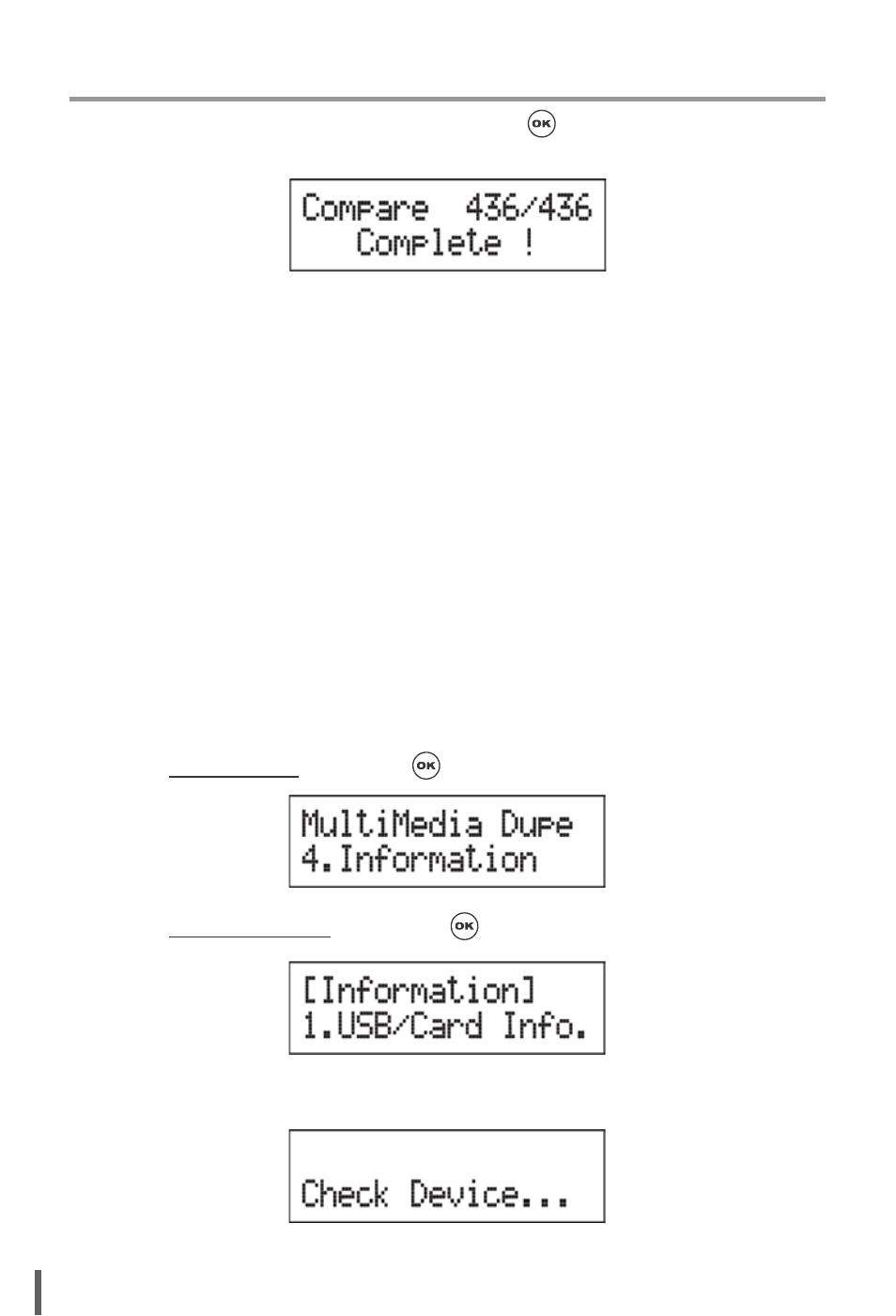 Ii. function introduction, Copy + compare, Information | 1. flash device information | EZ Dupe Multi-Format 1 Copy Duplicator User Manual | Page 14 / 43