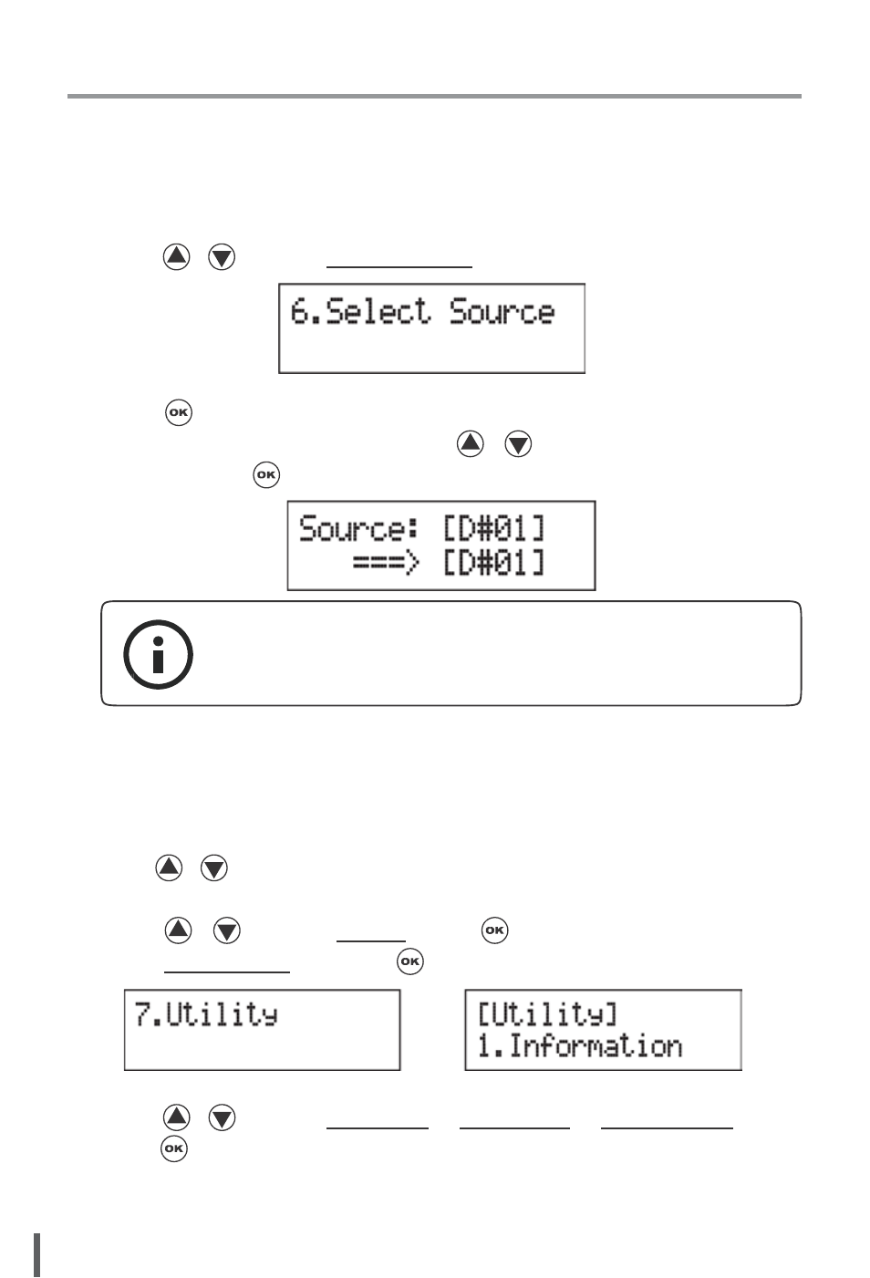 Ii. function introduction, Select source, Utility | 1. information | EZ Dupe Multi-Format 1 Copy Duplicator User Manual | Page 28 / 43