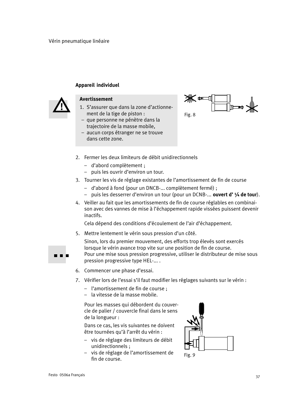 Appareil individuel | Festo Стандартные цилиндры DNC-V с распределителем User Manual | Page 37 / 64