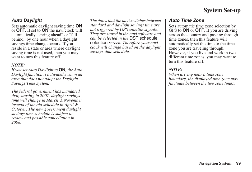 System set-up | Acura 2008 RDX 31STK810 User Manual | Page 100 / 161