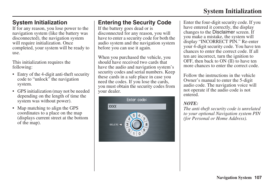 System initialization | Acura 2008 RDX 31STK810 User Manual | Page 108 / 161