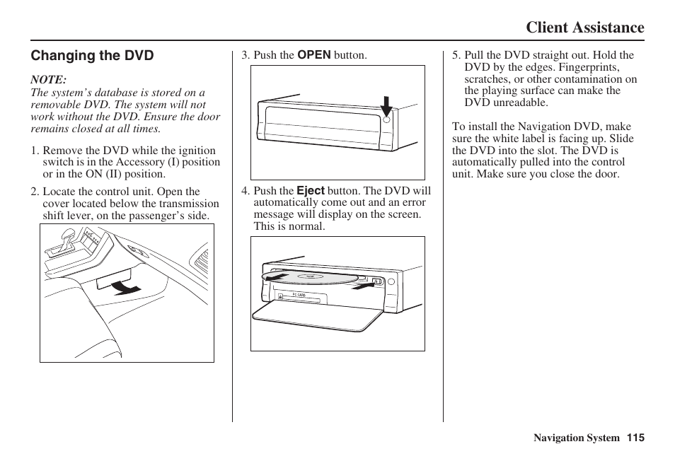 Client assistance | Acura 2008 RDX 31STK810 User Manual | Page 116 / 161