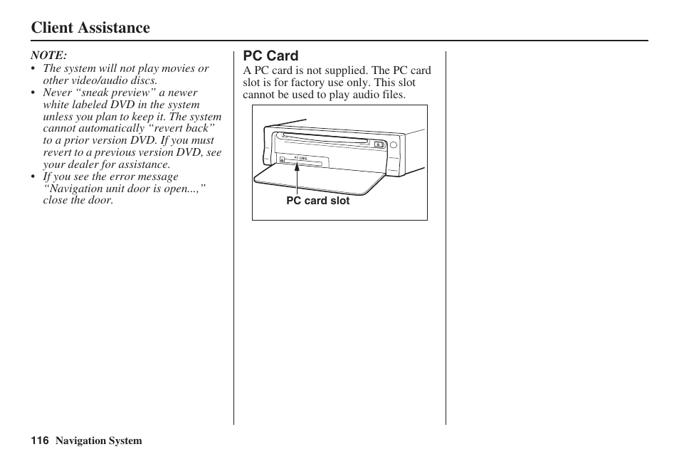 Client assistance | Acura 2008 RDX 31STK810 User Manual | Page 117 / 161