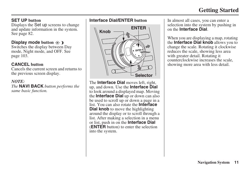 Getting started | Acura 2008 RDX 31STK810 User Manual | Page 12 / 161