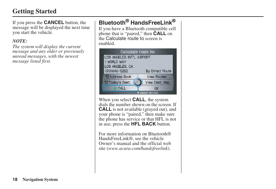 Getting started | Acura 2008 RDX 31STK810 User Manual | Page 19 / 161