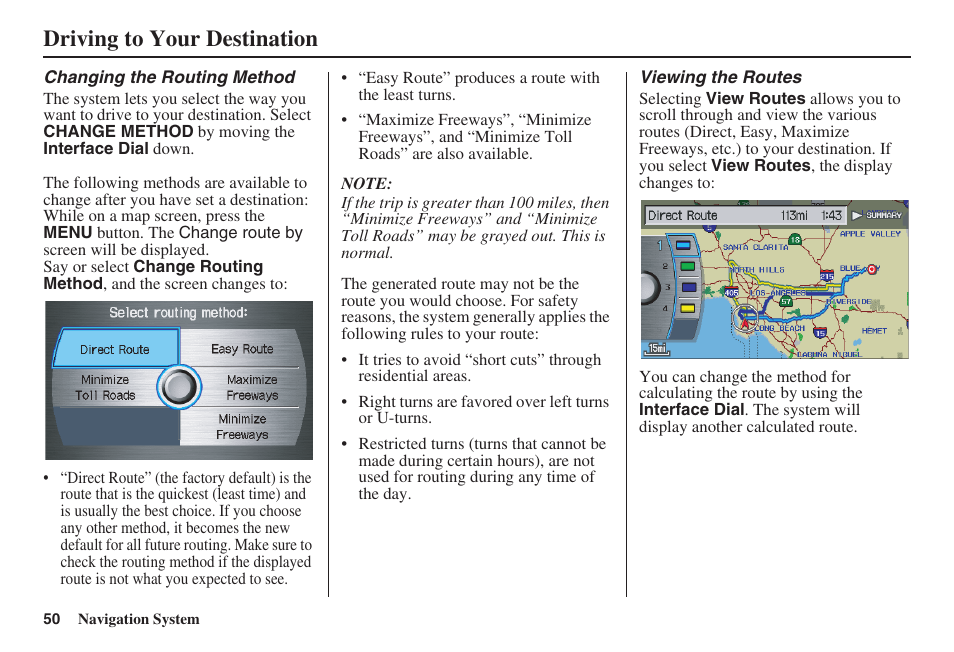 Driving to your destination | Acura 2008 RDX 31STK810 User Manual | Page 51 / 161
