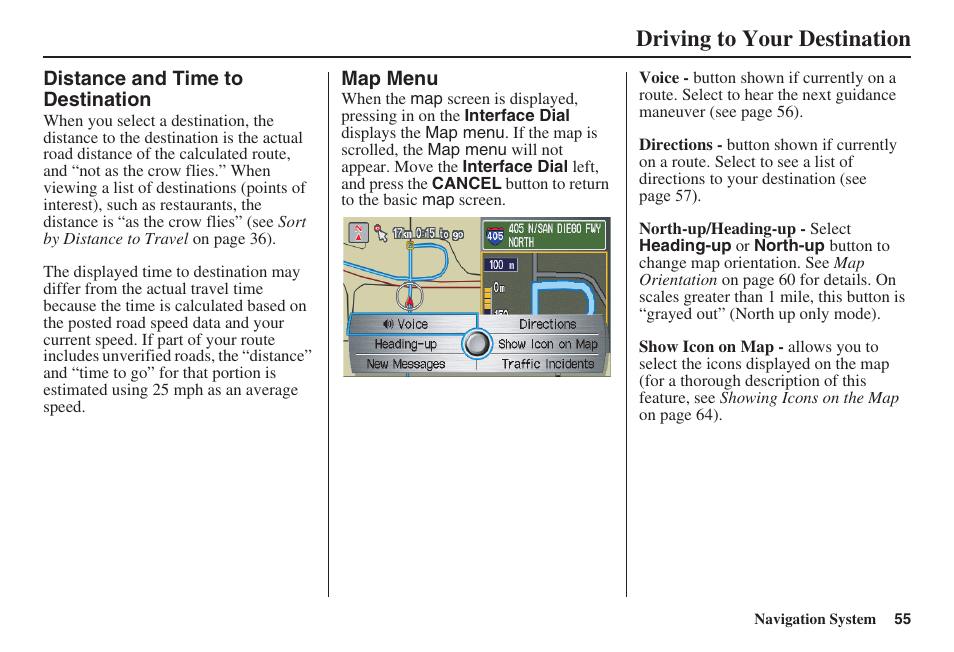 Driving to your destination | Acura 2008 RDX 31STK810 User Manual | Page 56 / 161