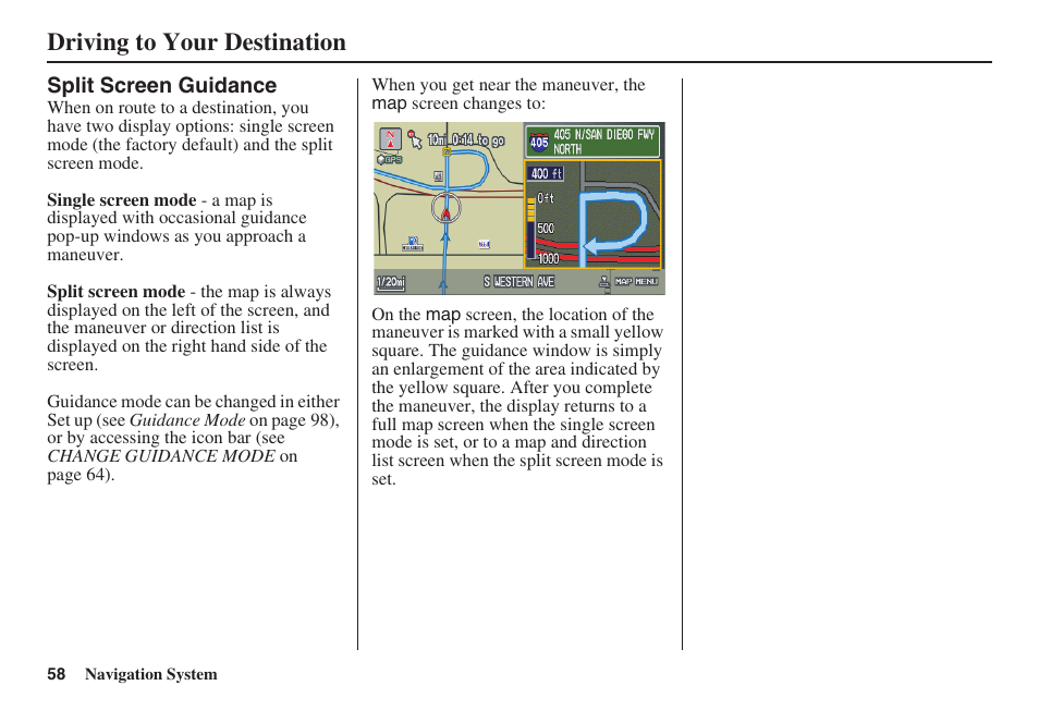 Driving to your destination | Acura 2008 RDX 31STK810 User Manual | Page 59 / 161