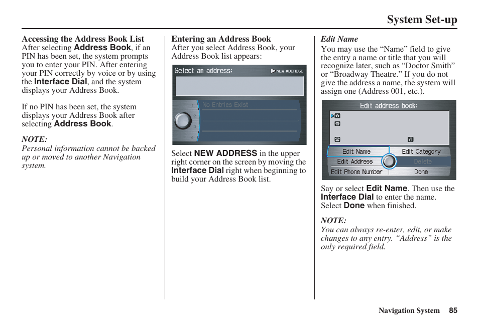 System set-up | Acura 2008 RDX 31STK810 User Manual | Page 86 / 161