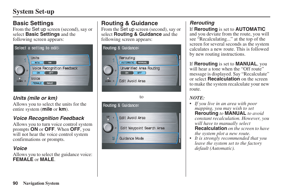 System set-up | Acura 2008 RDX 31STK810 User Manual | Page 91 / 161