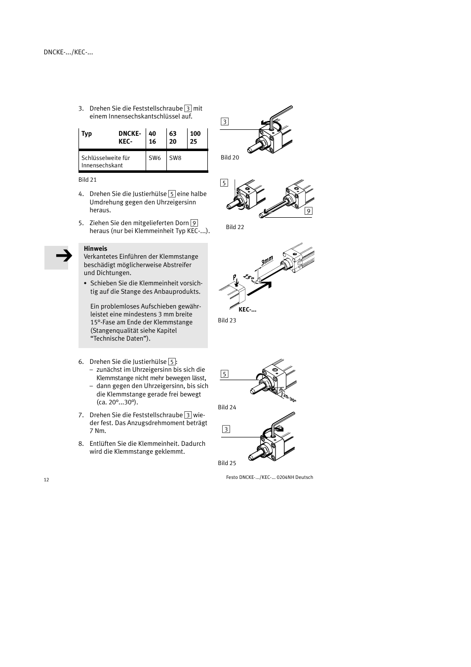 Festo Фиксаторы KPE User Manual | Page 12 / 100