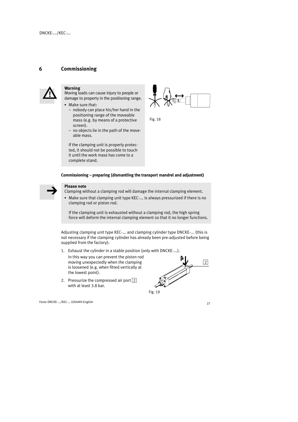 6commissioning | Festo Фиксаторы KPE User Manual | Page 27 / 100