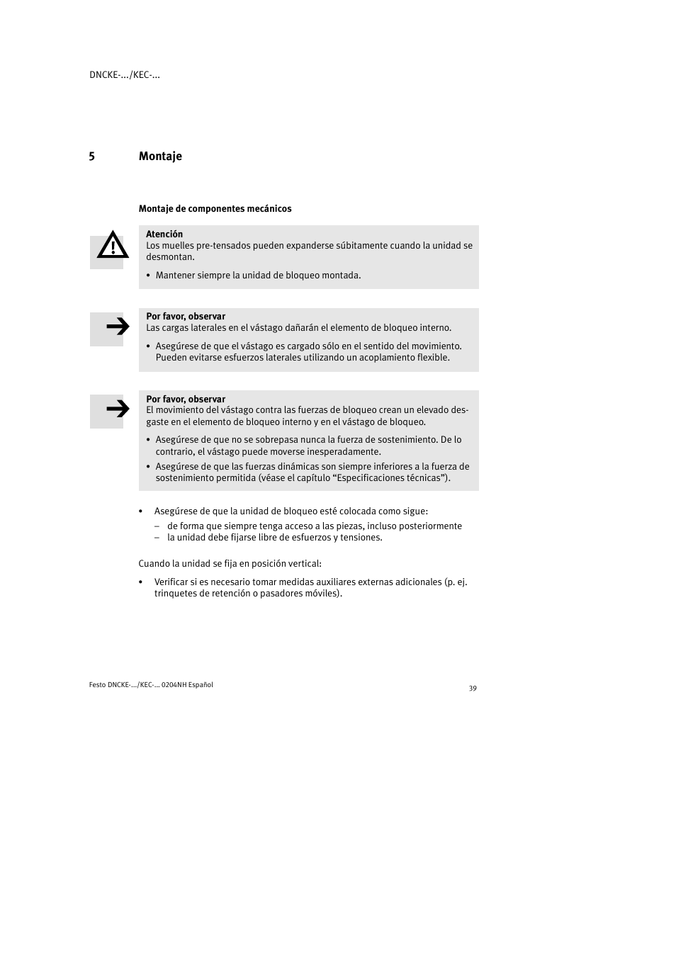 5montaje | Festo Фиксаторы KPE User Manual | Page 39 / 100