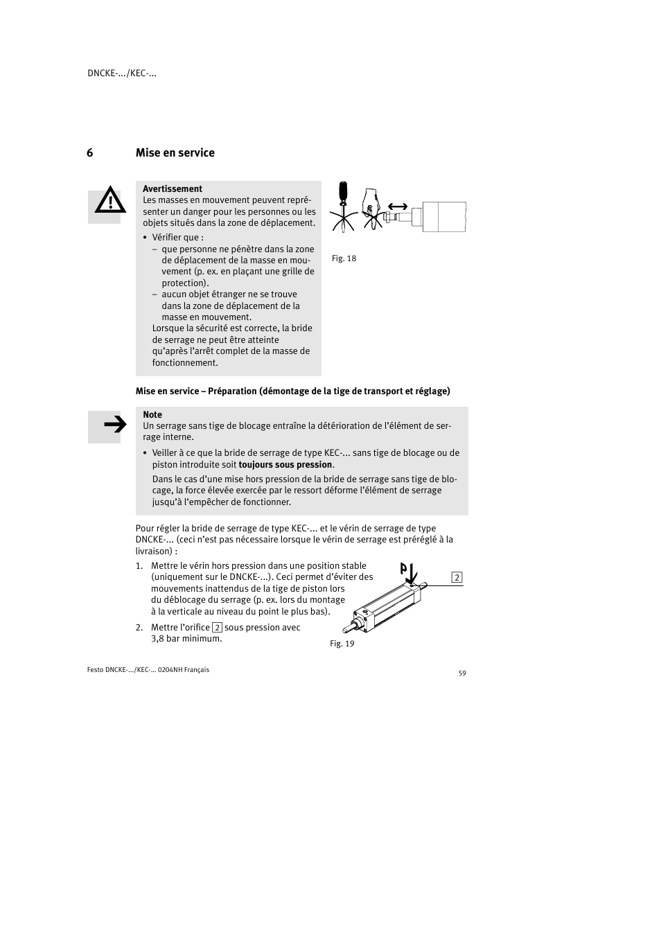6mise en service | Festo Фиксаторы KPE User Manual | Page 59 / 100
