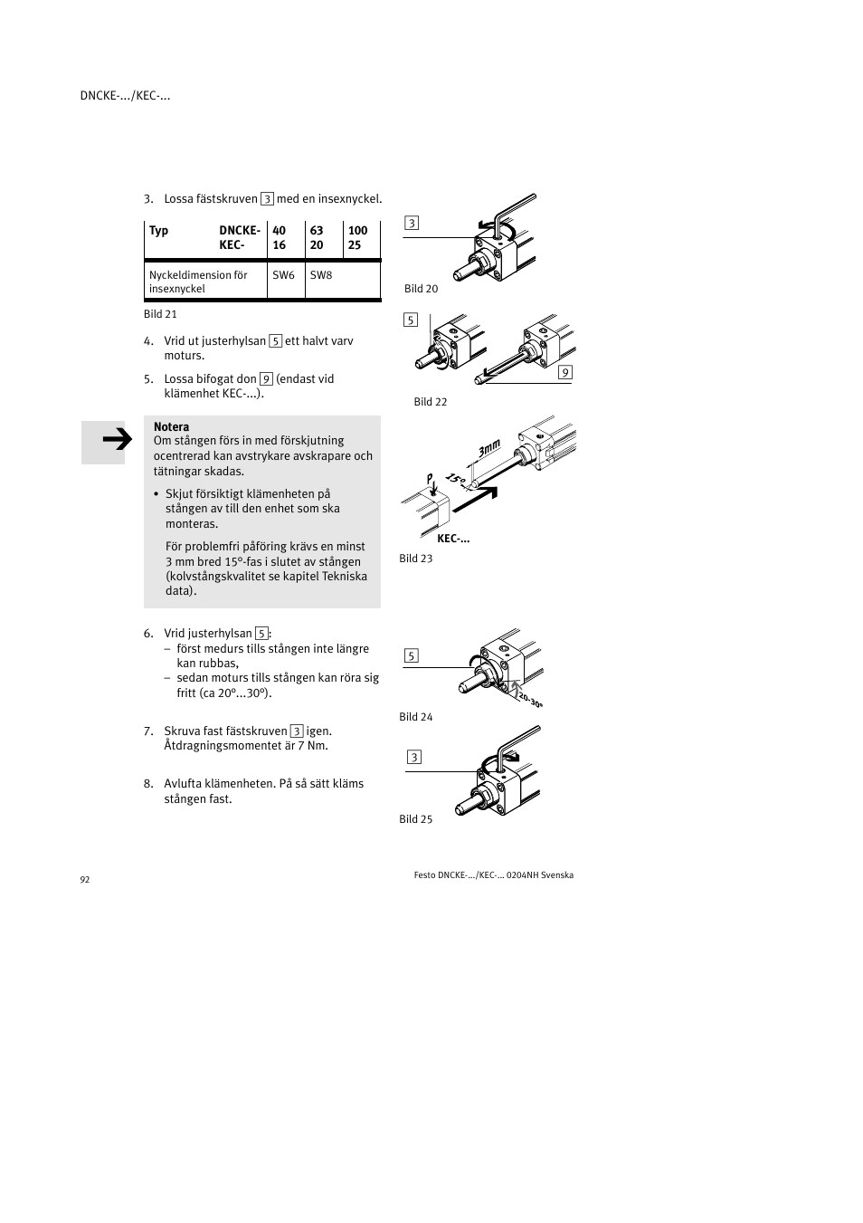 Festo Фиксаторы KPE User Manual | Page 92 / 100