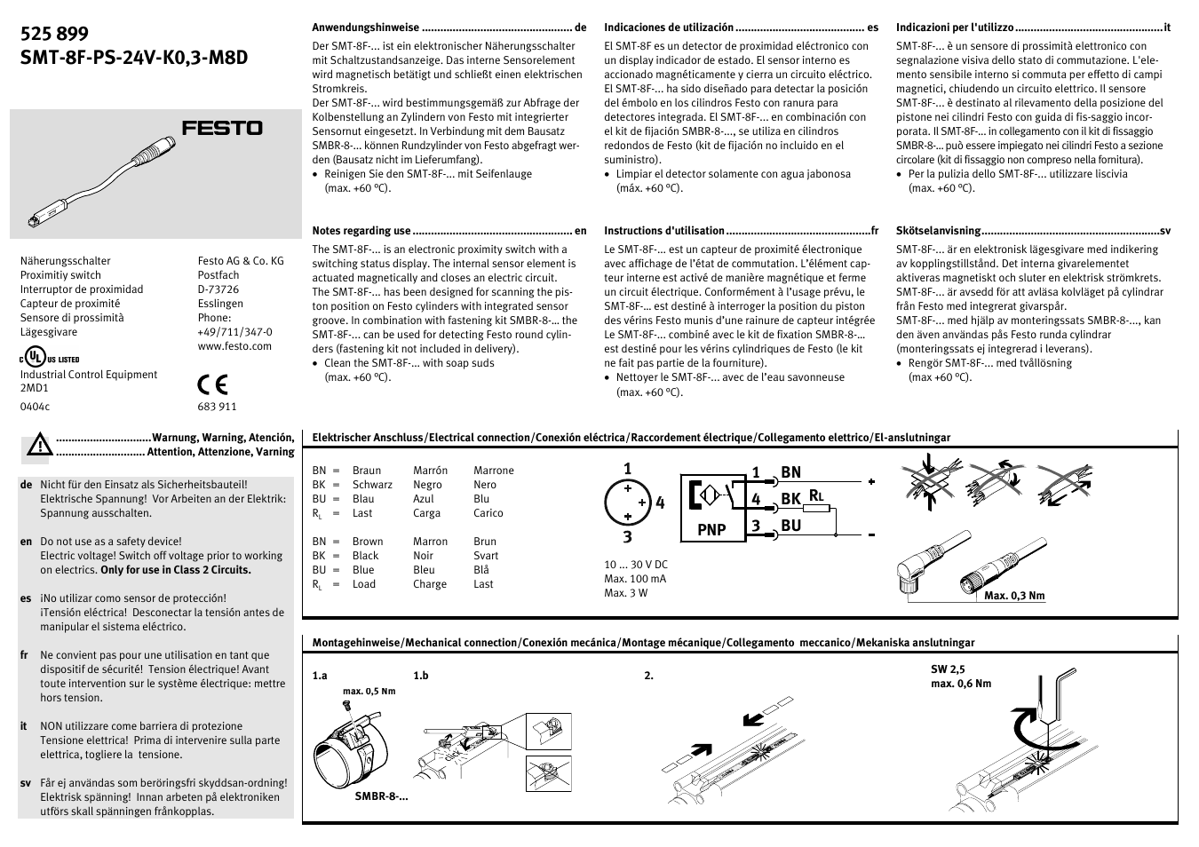 Festo Направляющие DGC-FA User Manual | 2 pages