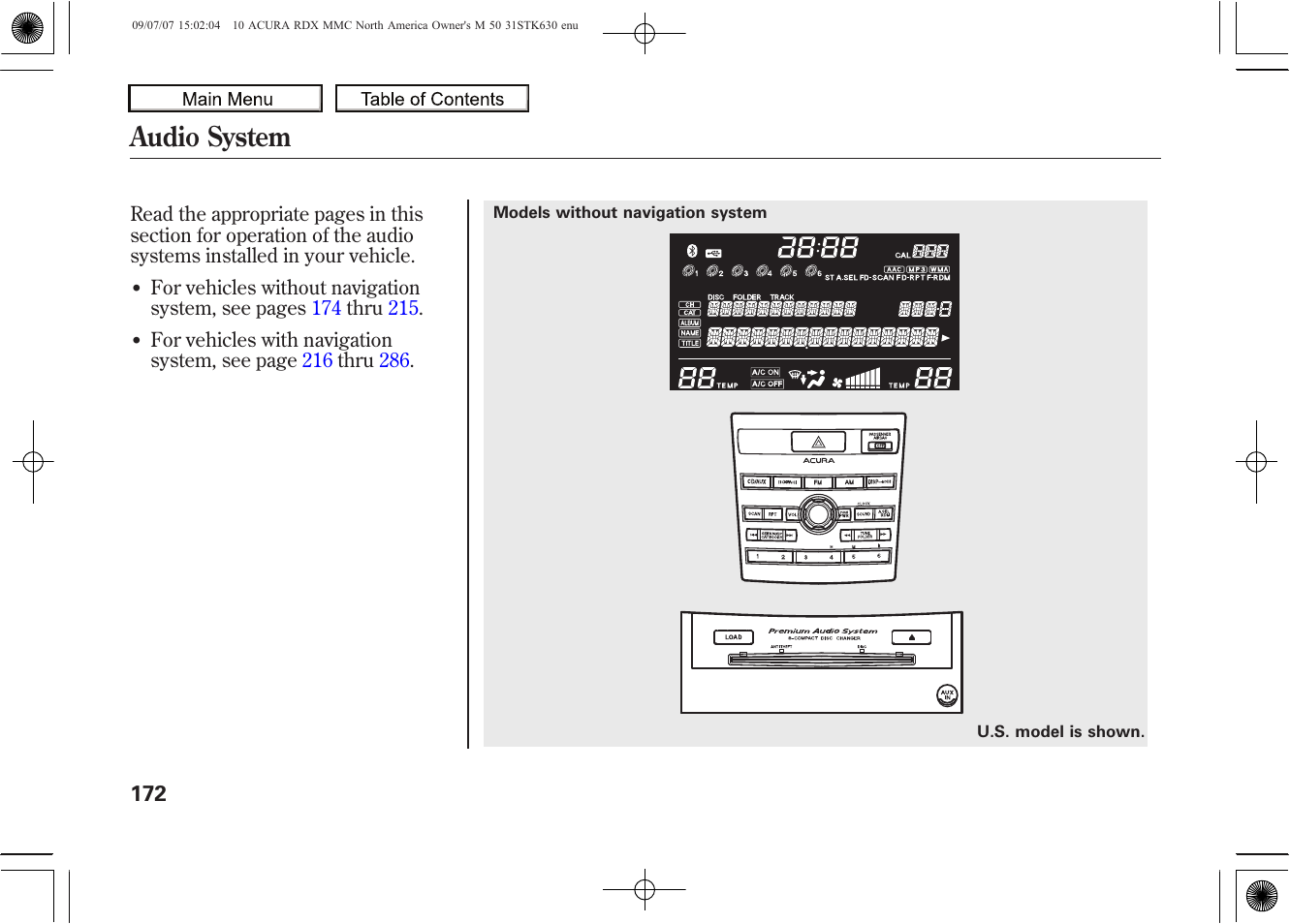 Audio system, 2010 rdx | Acura 2010 RDX User Manual | Page 176 / 514