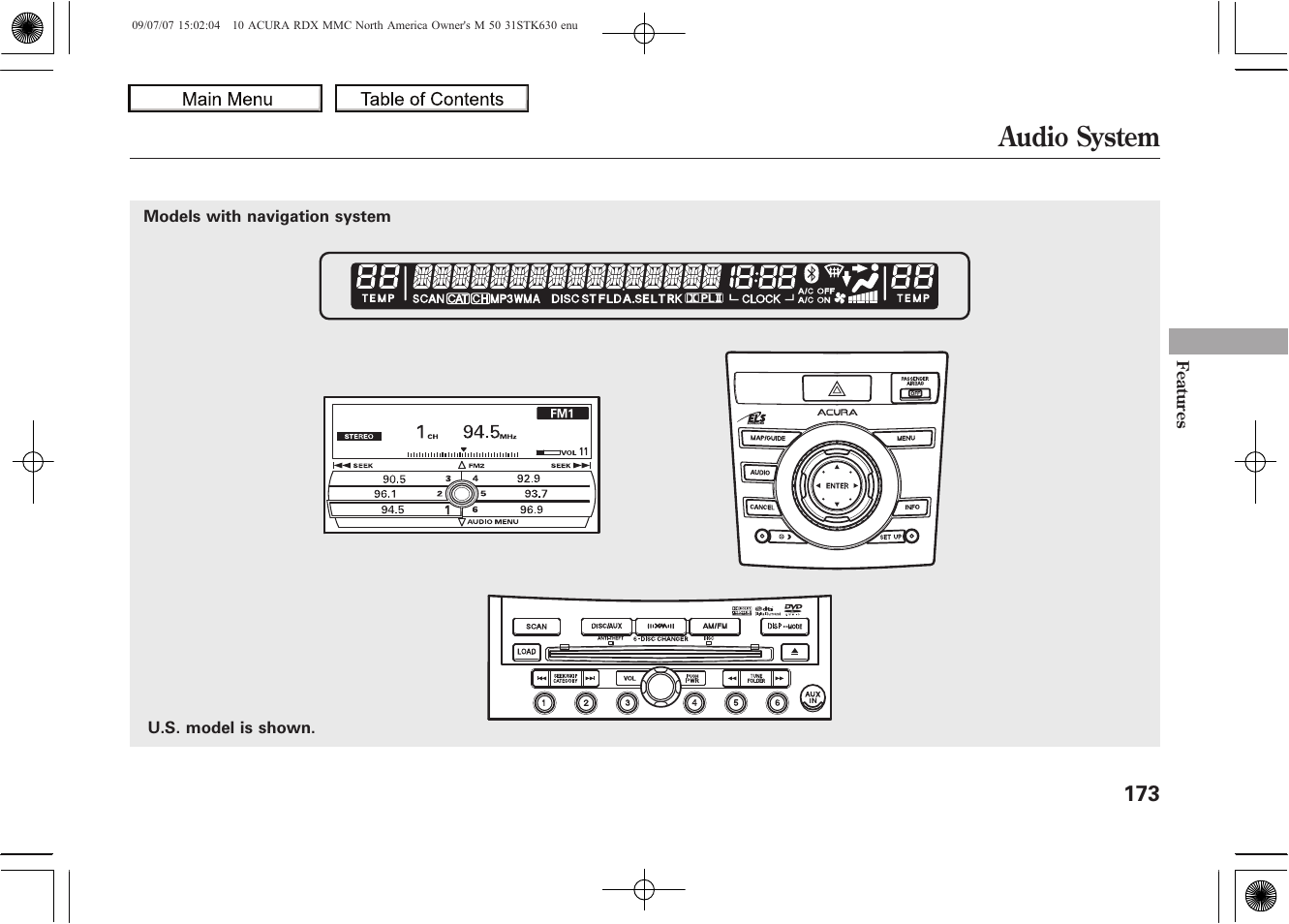 Audio system, 2010 rdx | Acura 2010 RDX User Manual | Page 177 / 514