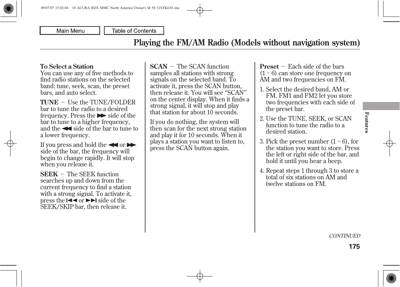 2010 rdx | Acura 2010 RDX User Manual | Page 179 / 514