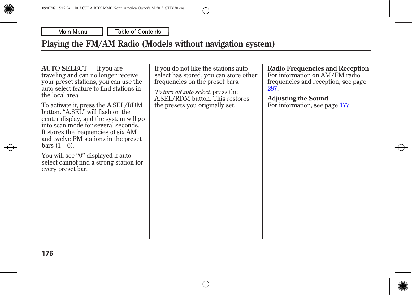 2010 rdx | Acura 2010 RDX User Manual | Page 180 / 514