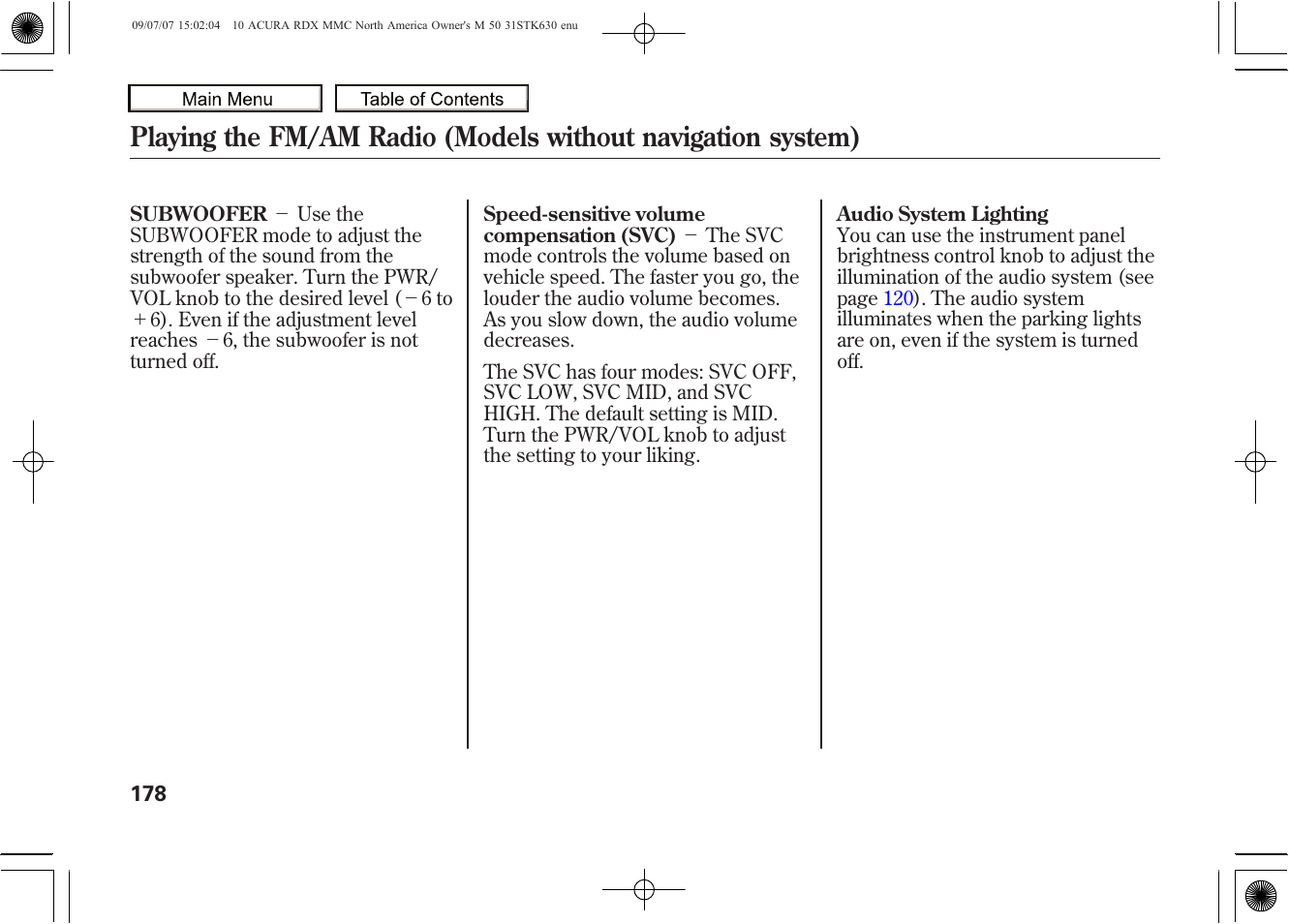 2010 rdx | Acura 2010 RDX User Manual | Page 182 / 514