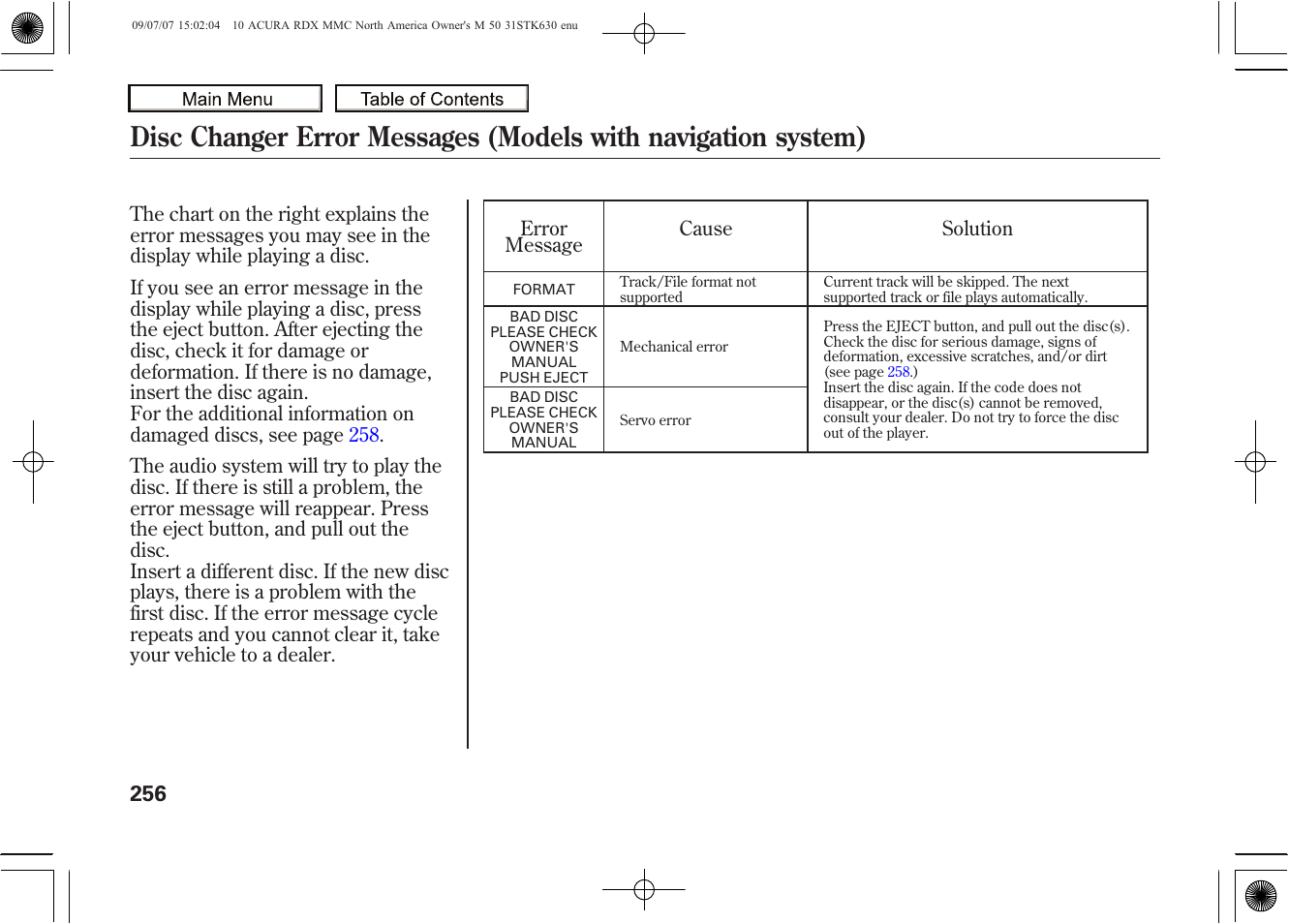 2010 rdx | Acura 2010 RDX User Manual | Page 260 / 514
