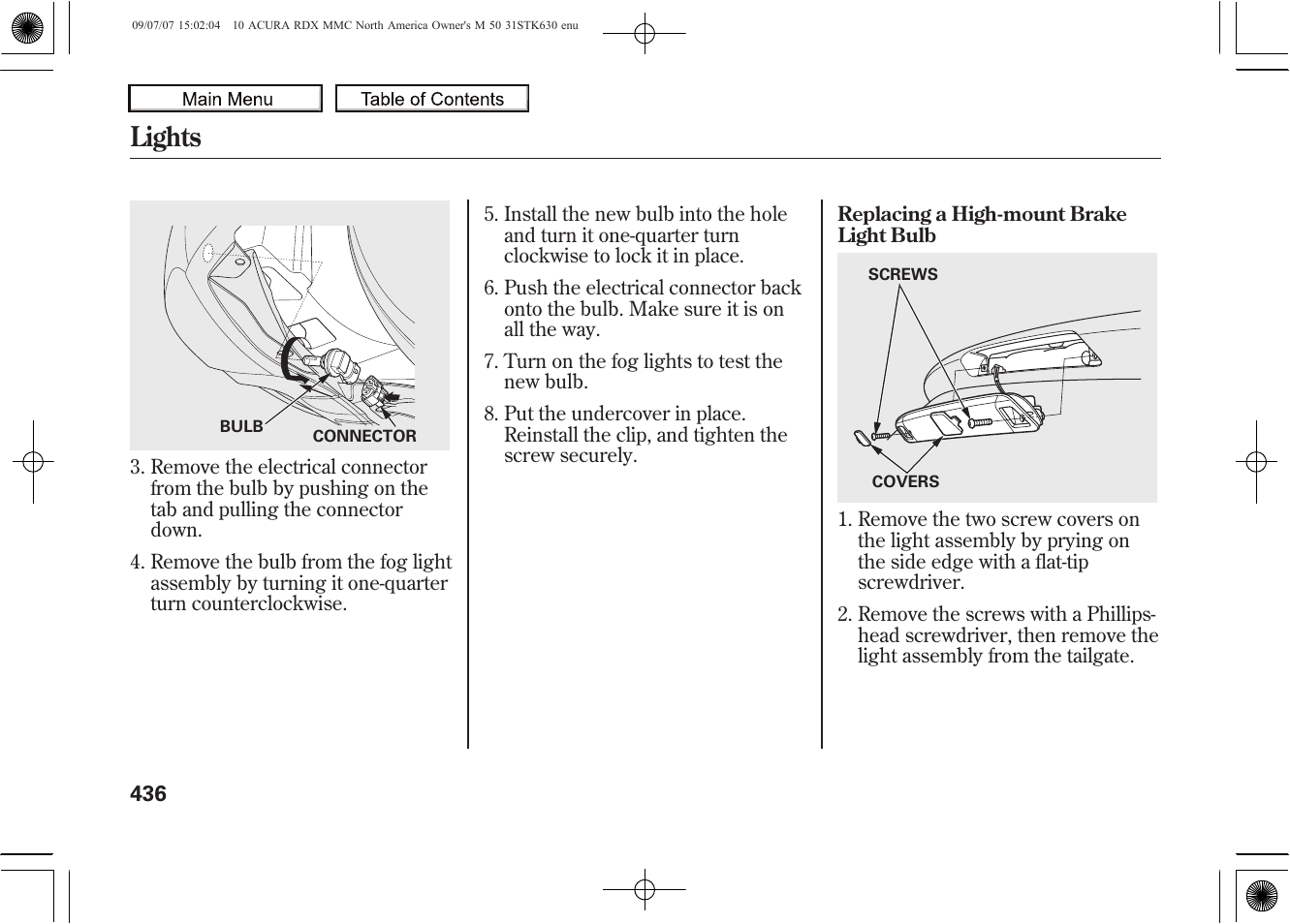 Lights, 2010 rdx | Acura 2010 RDX User Manual | Page 440 / 514