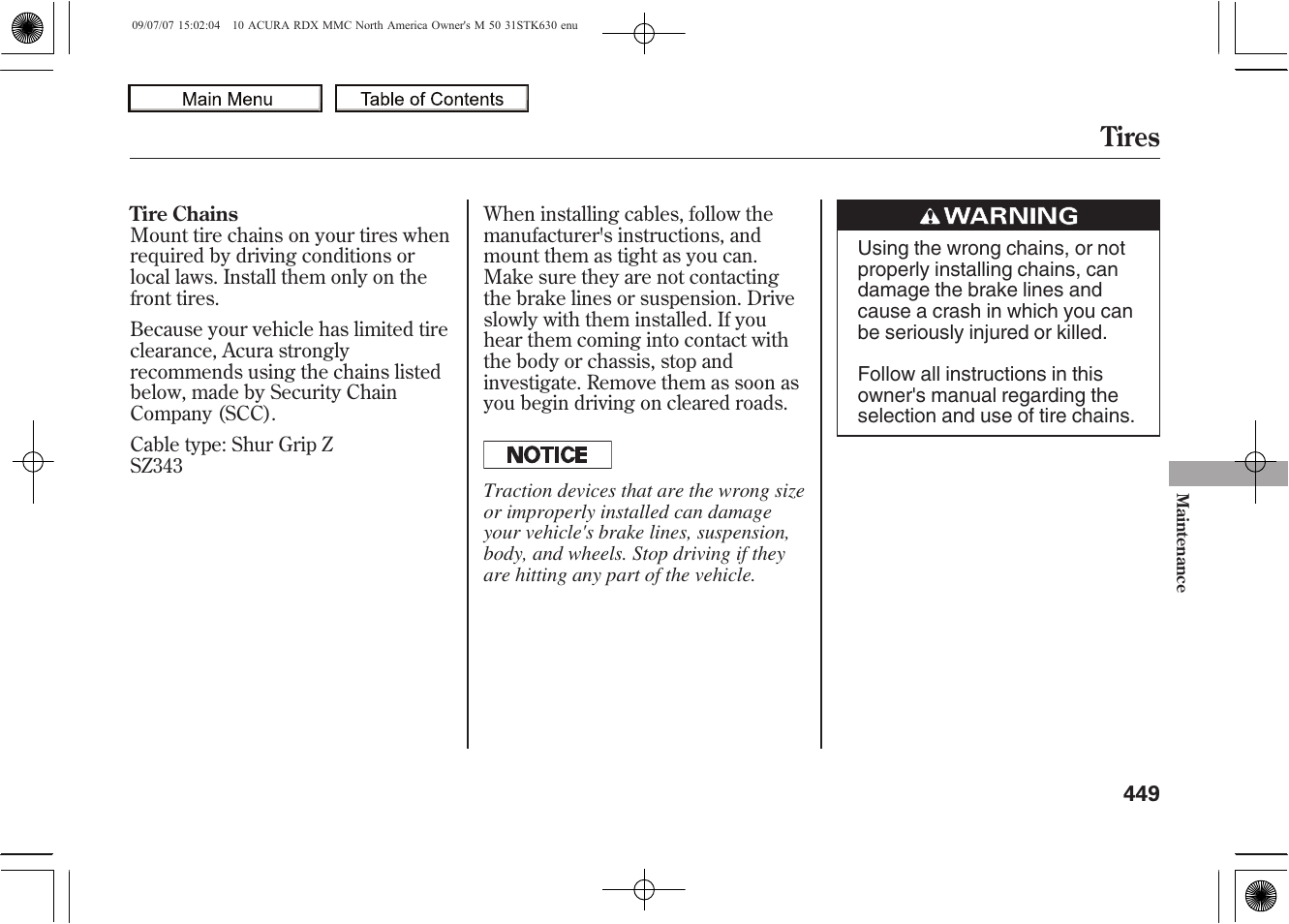 Tires, 2010 rdx | Acura 2010 RDX User Manual | Page 453 / 514