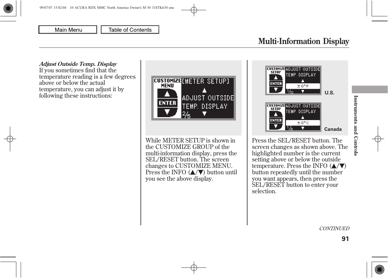 Multi-information display, 2010 rdx | Acura 2010 RDX User Manual | Page 95 / 514