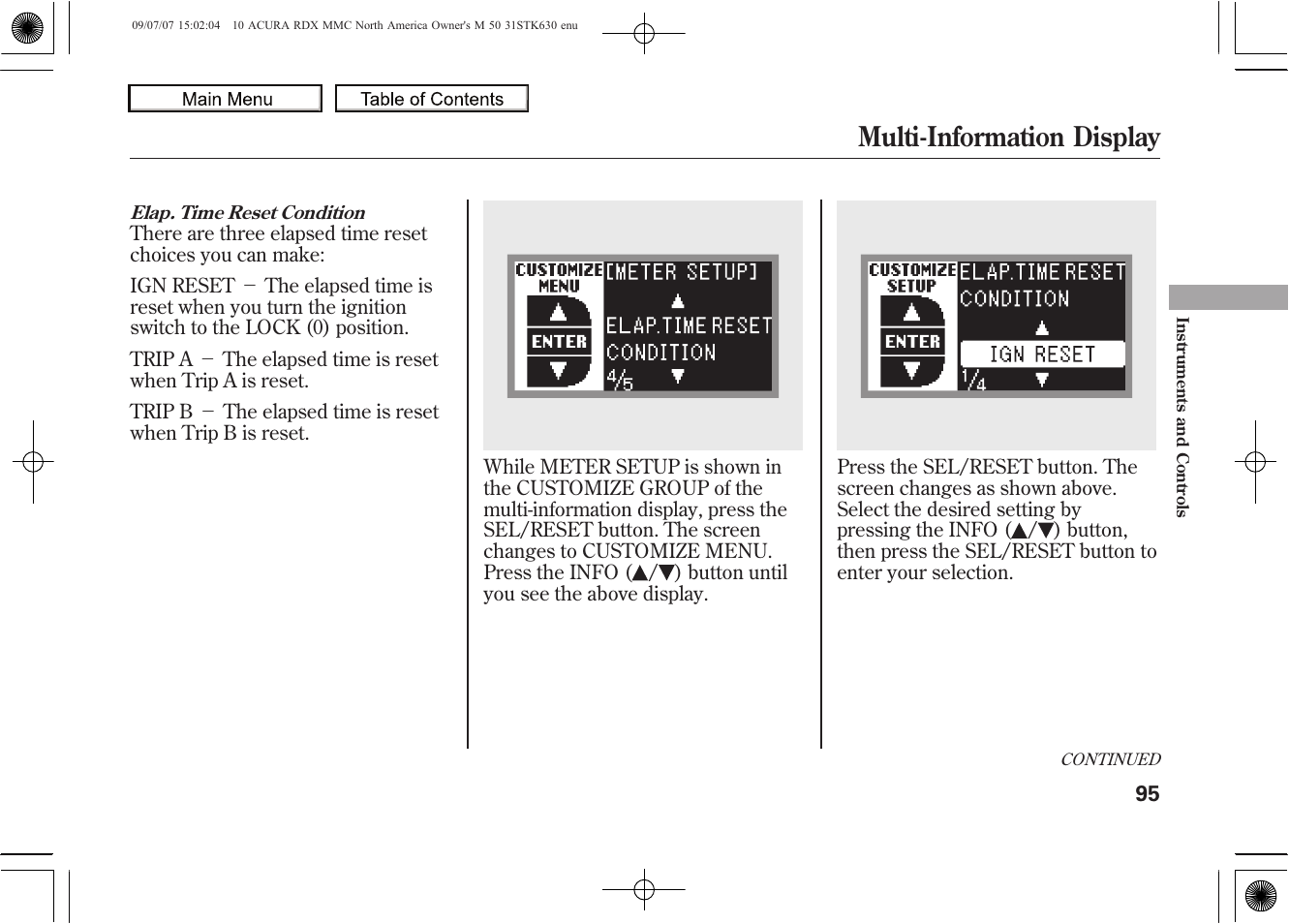 Multi-information display, 2010 rdx | Acura 2010 RDX User Manual | Page 99 / 514