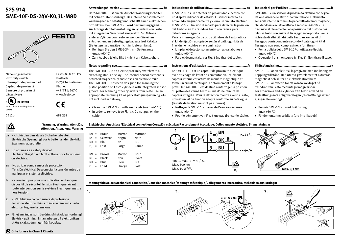 Festo Направляющие DGC-FA User Manual | 2 pages