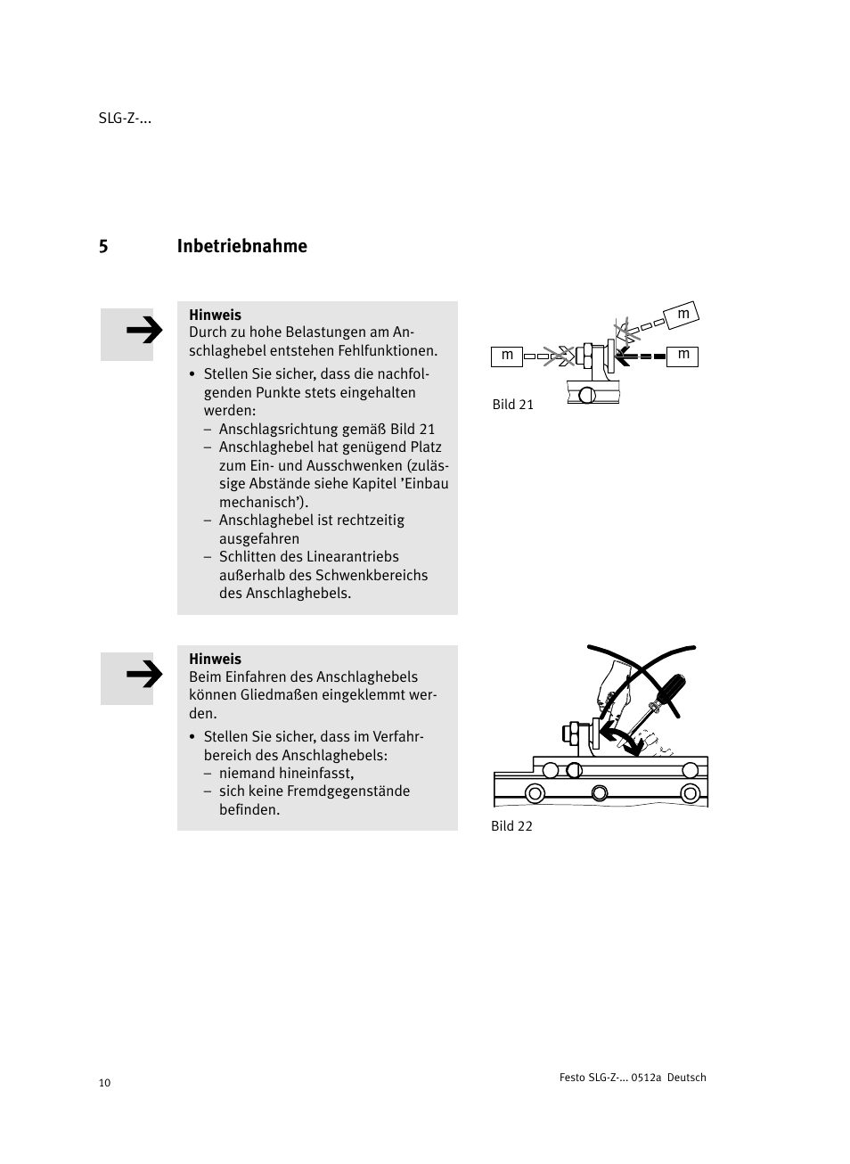 5 inbetriebnahme, 5inbetriebnahme | Festo Промежуточная позиция для линейного модуля DGC User Manual | Page 10 / 88