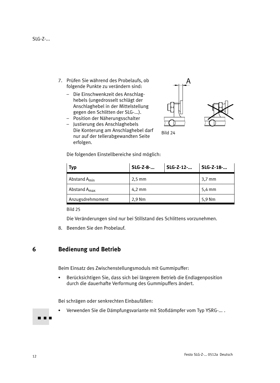 6 bedienung und betrieb, 6bedienung und betrieb | Festo Промежуточная позиция для линейного модуля DGC User Manual | Page 12 / 88