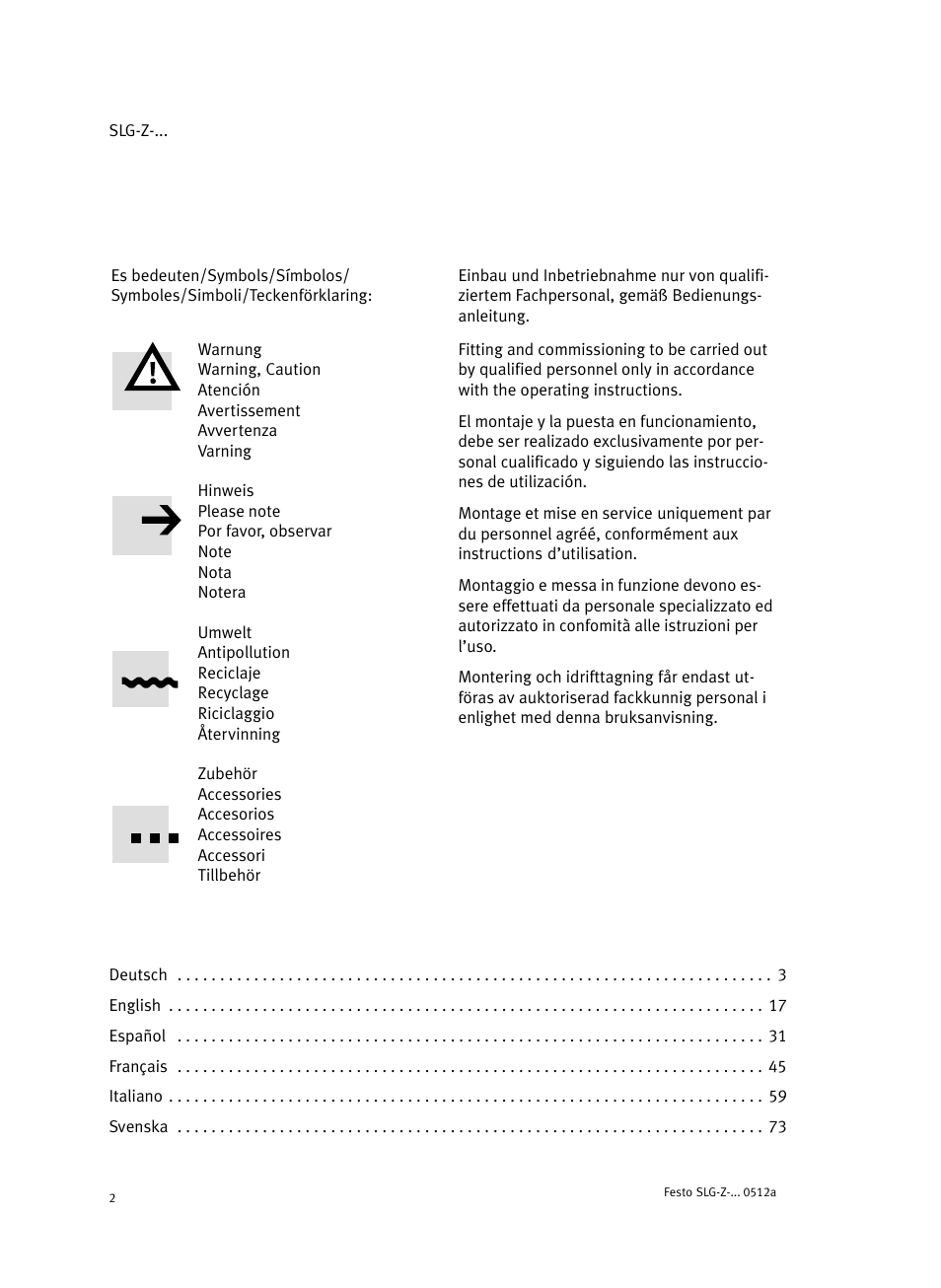 Festo Промежуточная позиция для линейного модуля DGC User Manual | Page 2 / 88