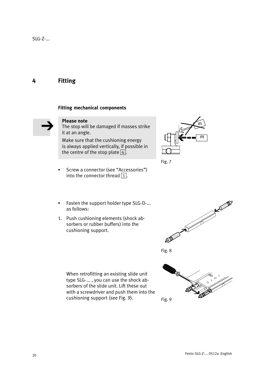 4 fitting, Fitting mechanical components, 4fitting | Festo Промежуточная позиция для линейного модуля DGC User Manual | Page 20 / 88