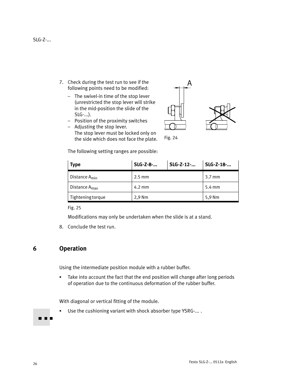 6 operation, 6operation | Festo Промежуточная позиция для линейного модуля DGC User Manual | Page 26 / 88