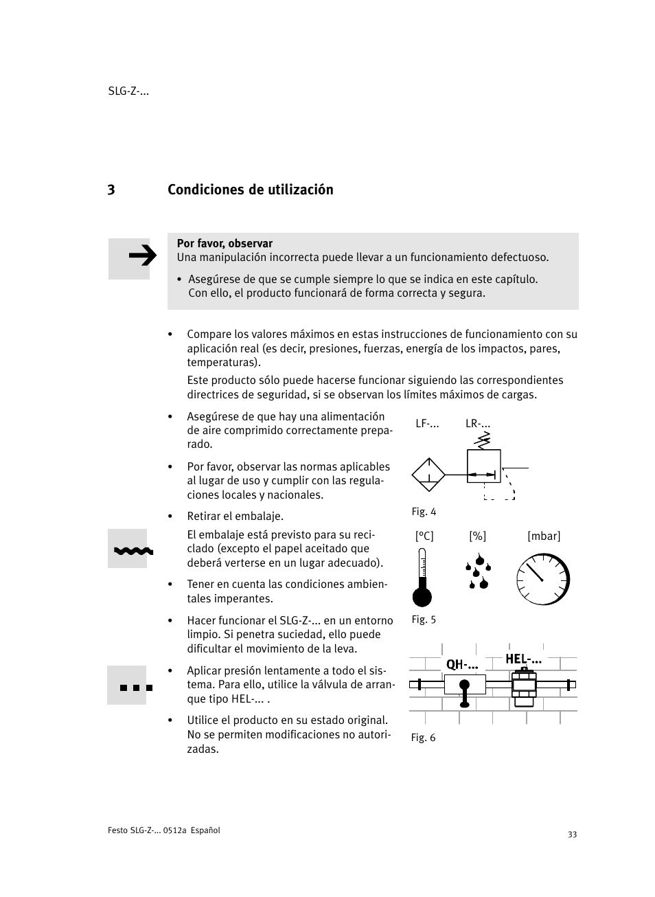 3 condiciones de utilización, 3condiciones de utilización | Festo Промежуточная позиция для линейного модуля DGC User Manual | Page 33 / 88