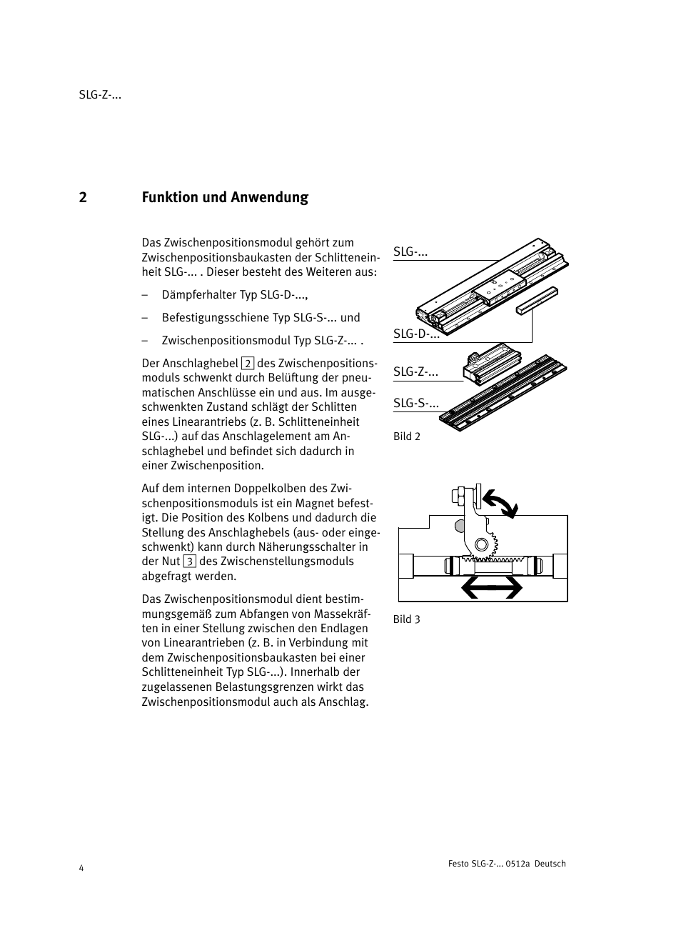 2 funktion und anwendung, 2funktion und anwendung | Festo Промежуточная позиция для линейного модуля DGC User Manual | Page 4 / 88