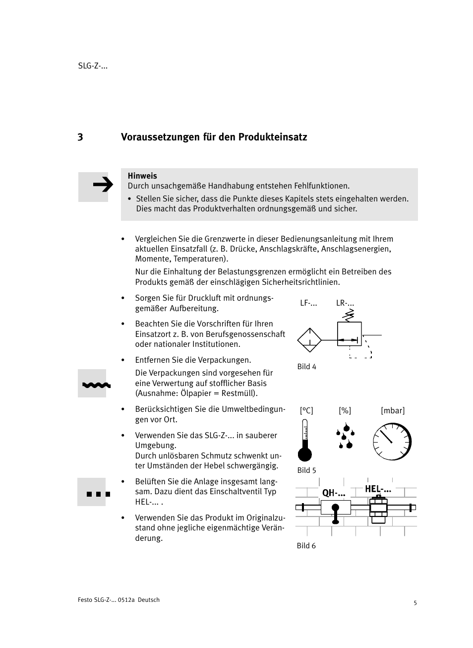 3 voraussetzungen für den produkteinsatz, 3voraussetzungen für den produkteinsatz | Festo Промежуточная позиция для линейного модуля DGC User Manual | Page 5 / 88