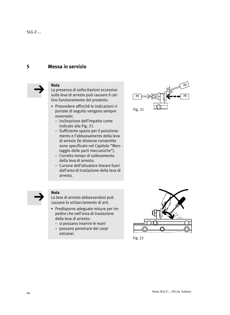 5 messa in servizio, 5messa in servizio | Festo Промежуточная позиция для линейного модуля DGC User Manual | Page 66 / 88