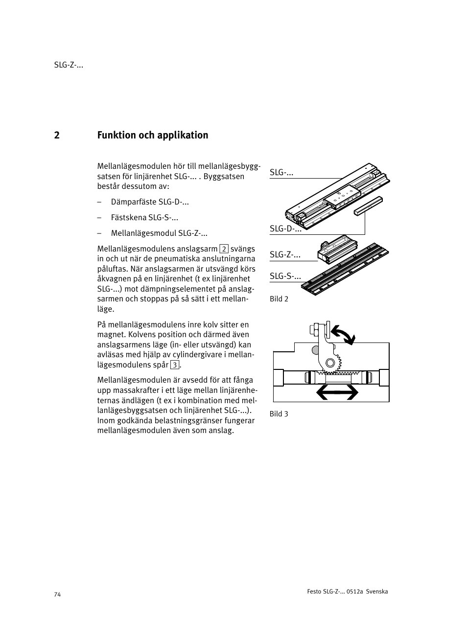 2 funktion och applikation, 2funktion och applikation | Festo Промежуточная позиция для линейного модуля DGC User Manual | Page 74 / 88