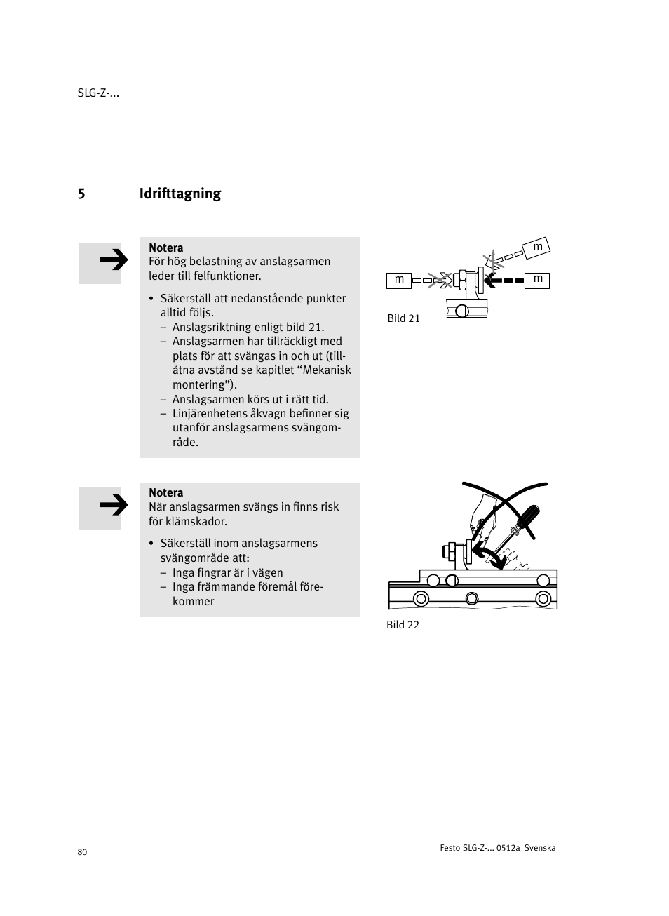 5 idrifttagning, 5idrifttagning | Festo Промежуточная позиция для линейного модуля DGC User Manual | Page 80 / 88